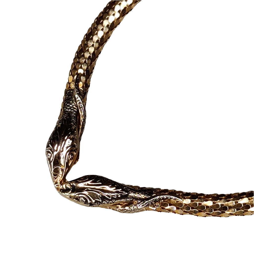 Vintage Snake Heads Necklace