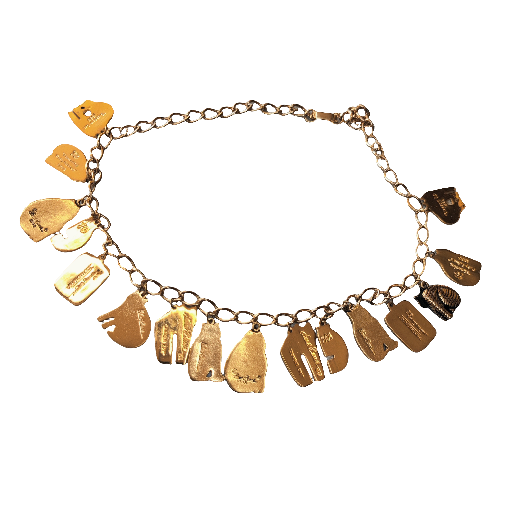 Vintage Laurel Burch Cat Charm Necklace