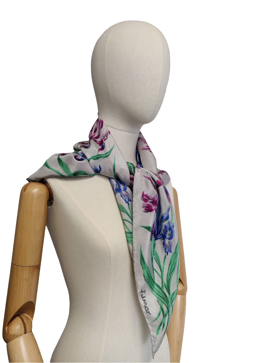 Vintage Silk Floral Scarf