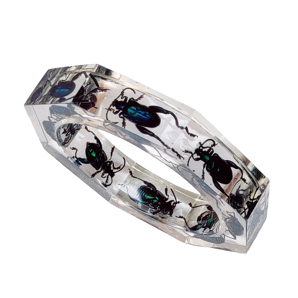 Rare 1960s Lucite Beetle Bangle