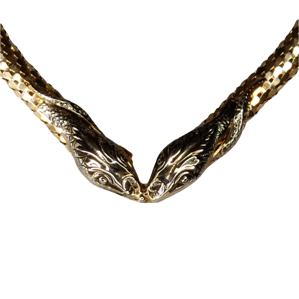 Vintage Snake Heads Necklace