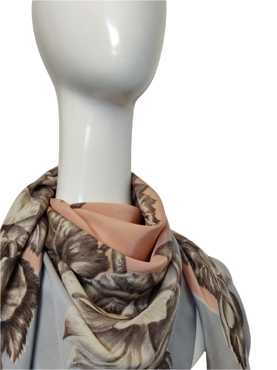 Vintage Floral Silk Scarf