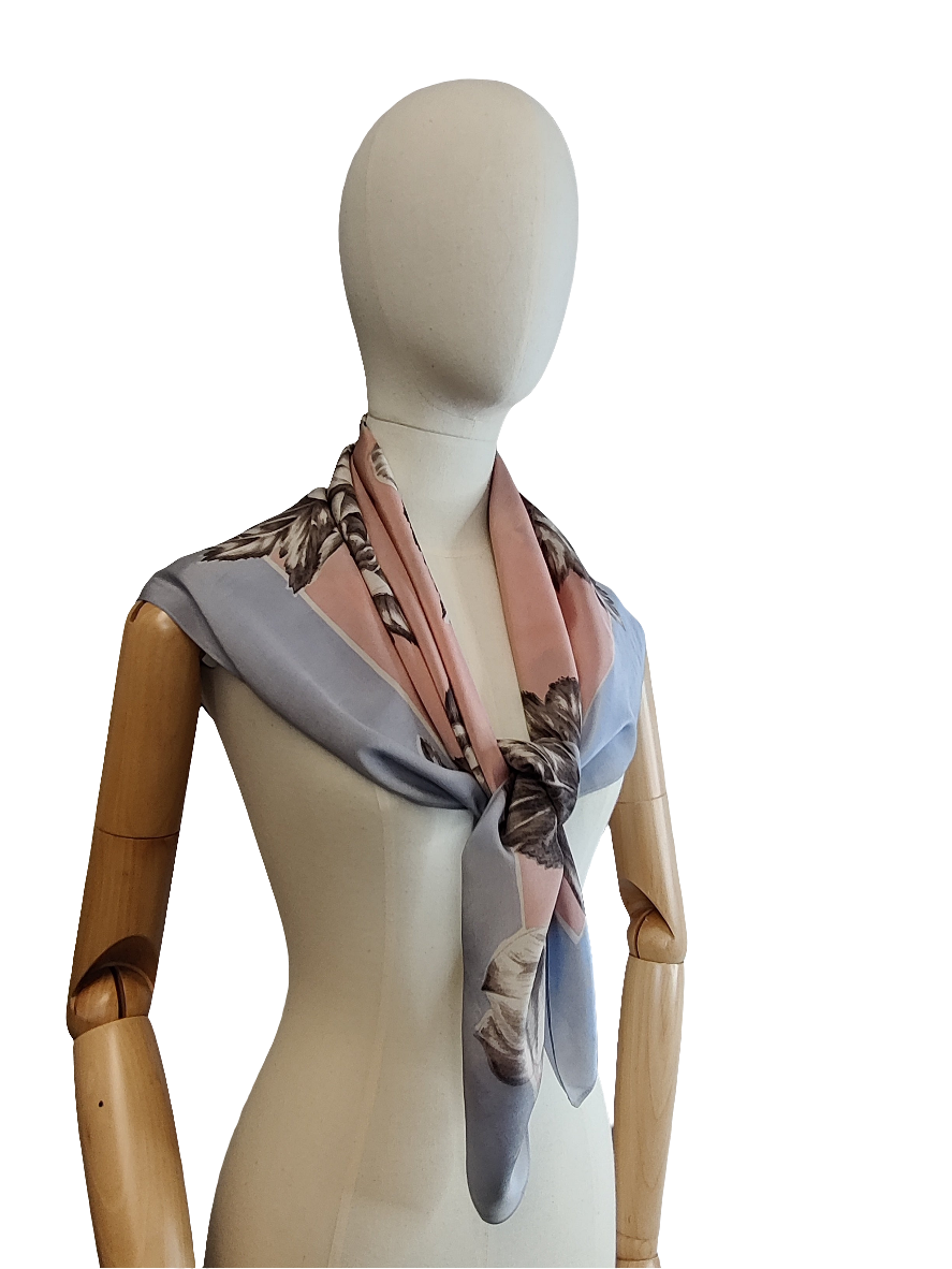 Vintage Floral Silk Scarf