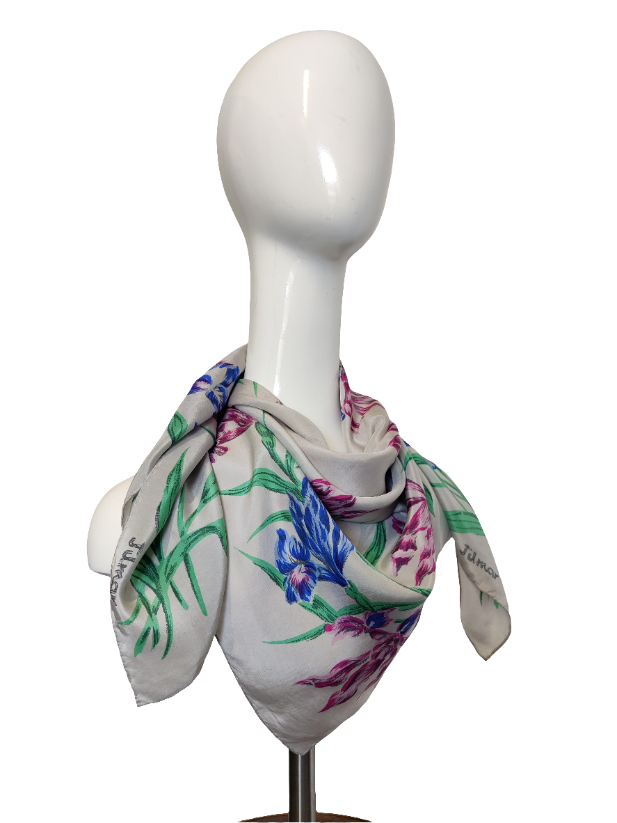 Vintage Silk Floral Scarf