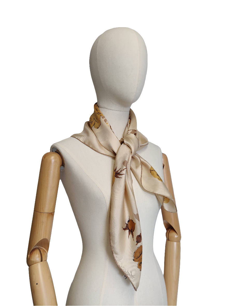 Vintage Italian Silk Floral Scarf