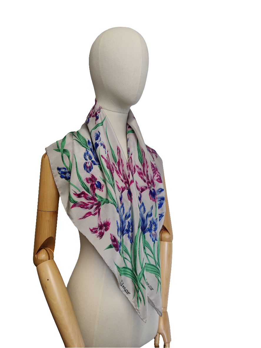 Vintage Silk Floral Scarf