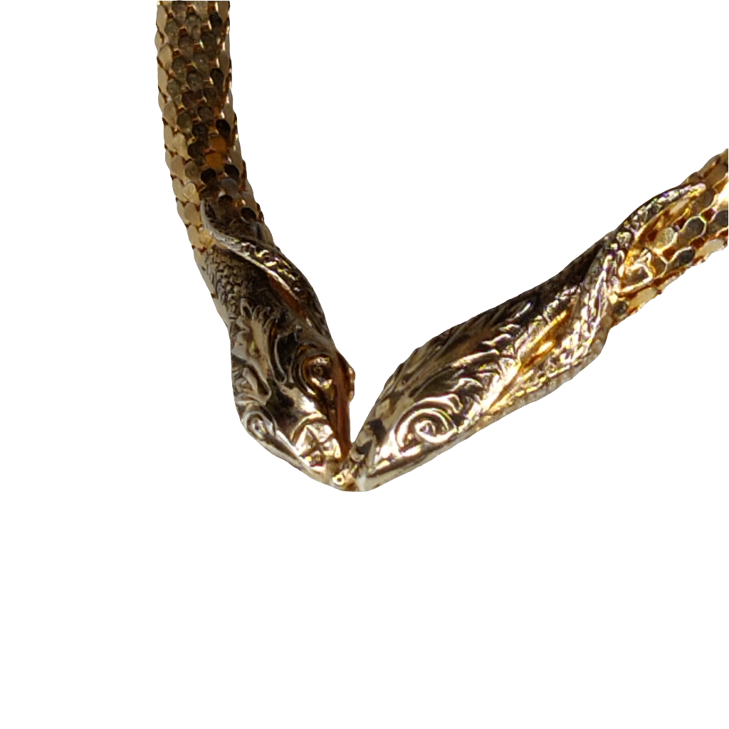 Vintage Snake Heads Necklace