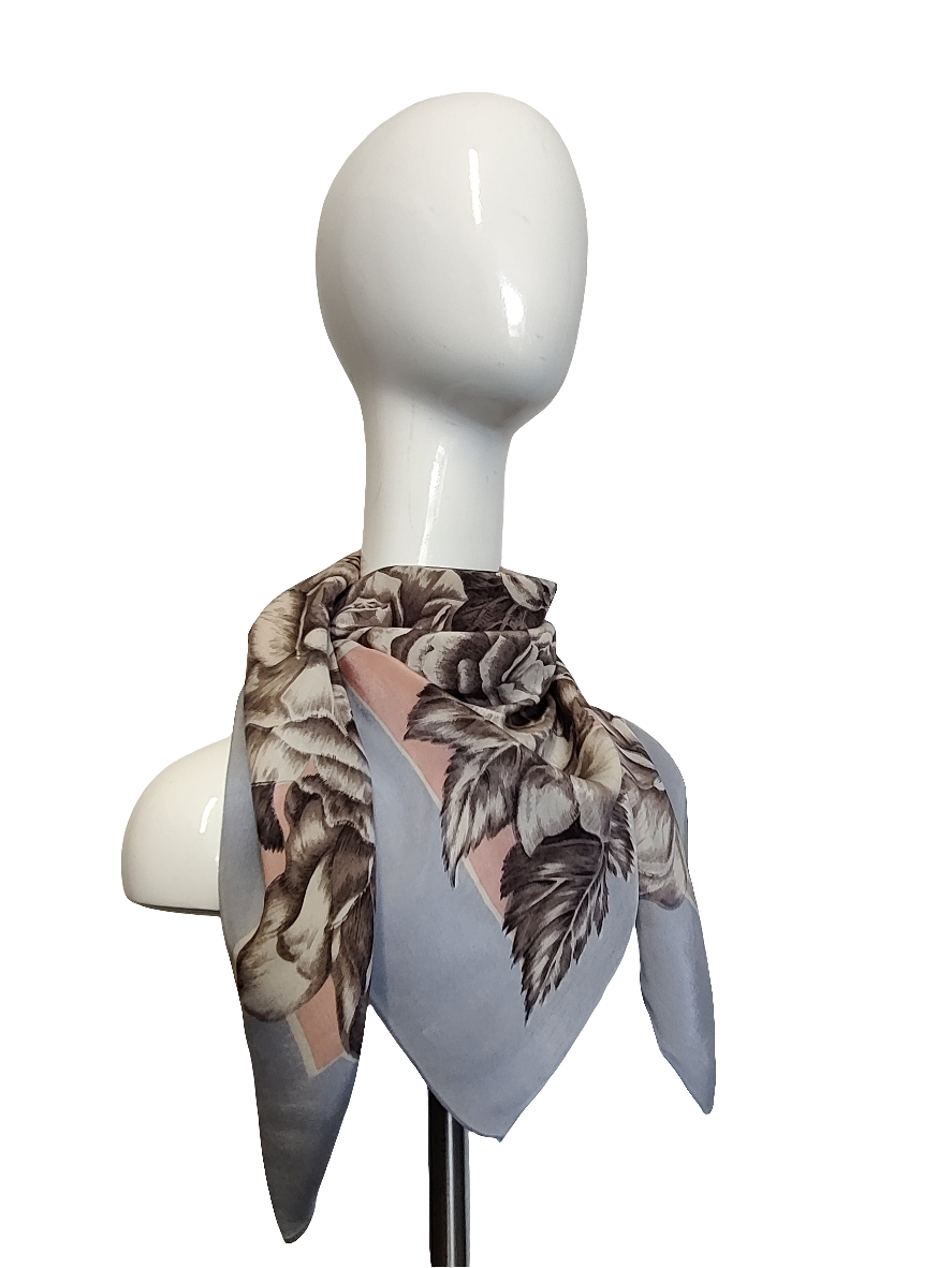 Vintage Floral Silk Scarf