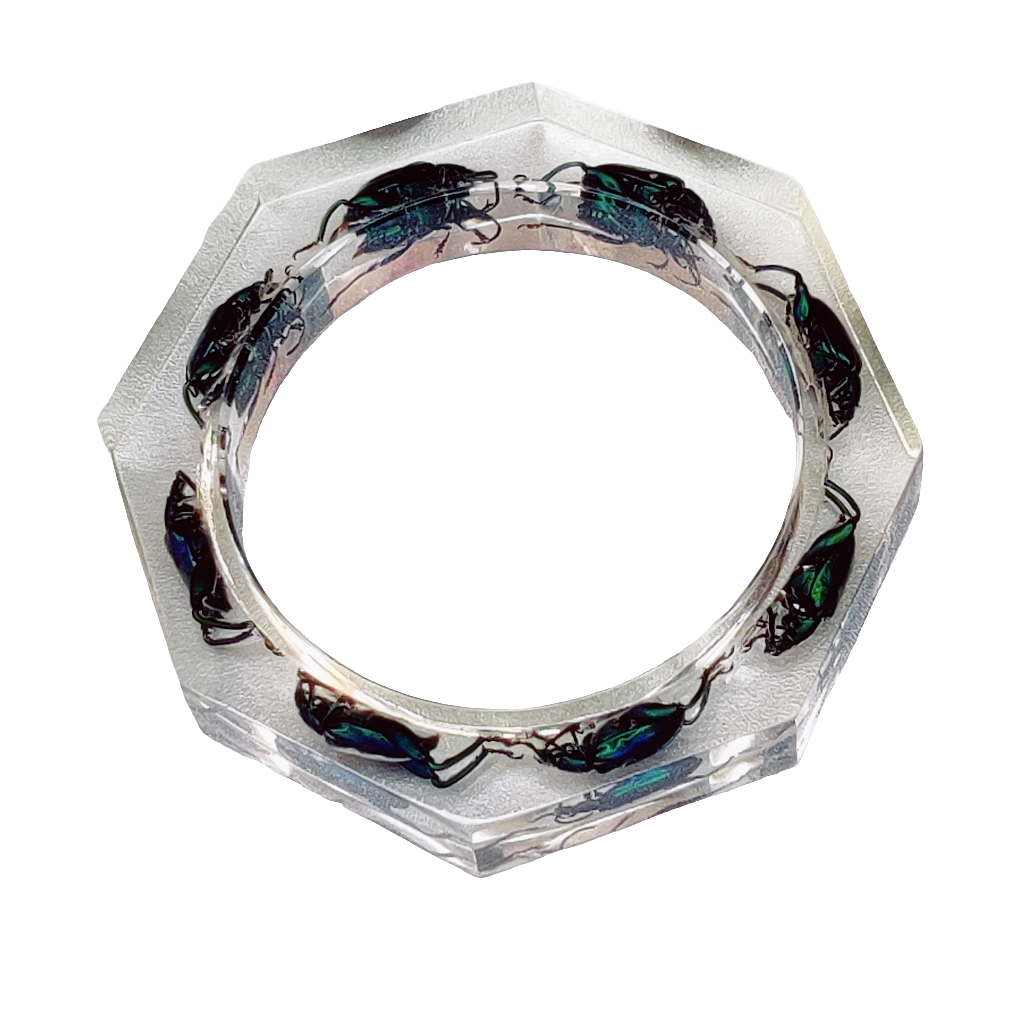 Rare 1960s Lucite Beetle Bangle