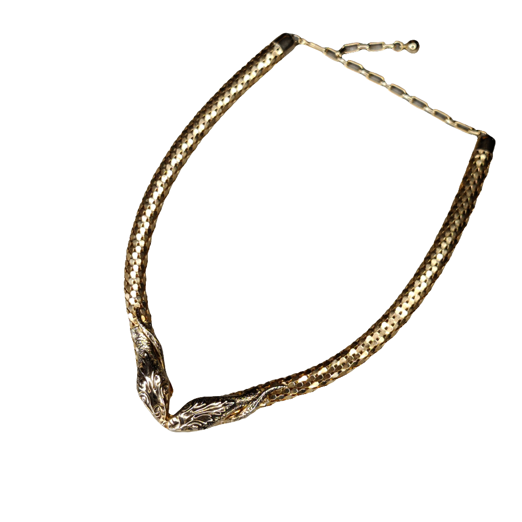 Vintage Snake Heads Necklace