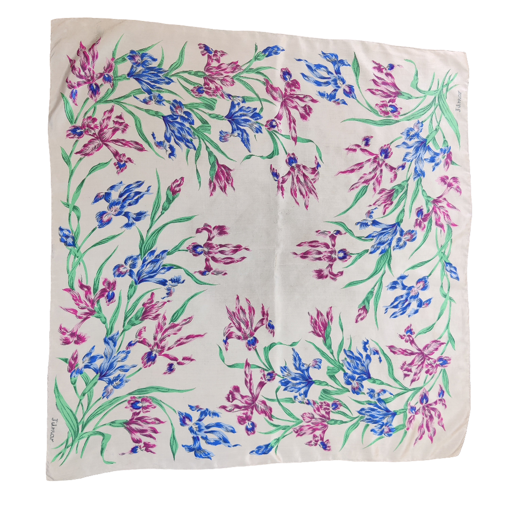 Vintage Silk Floral Scarf
