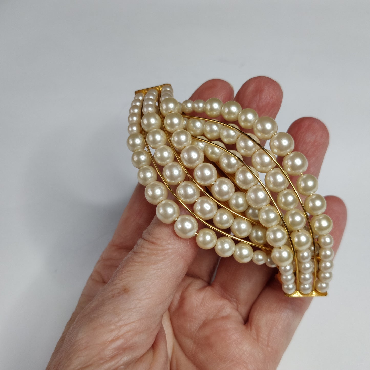 Vintage Pearl Hair Slide Barrette
