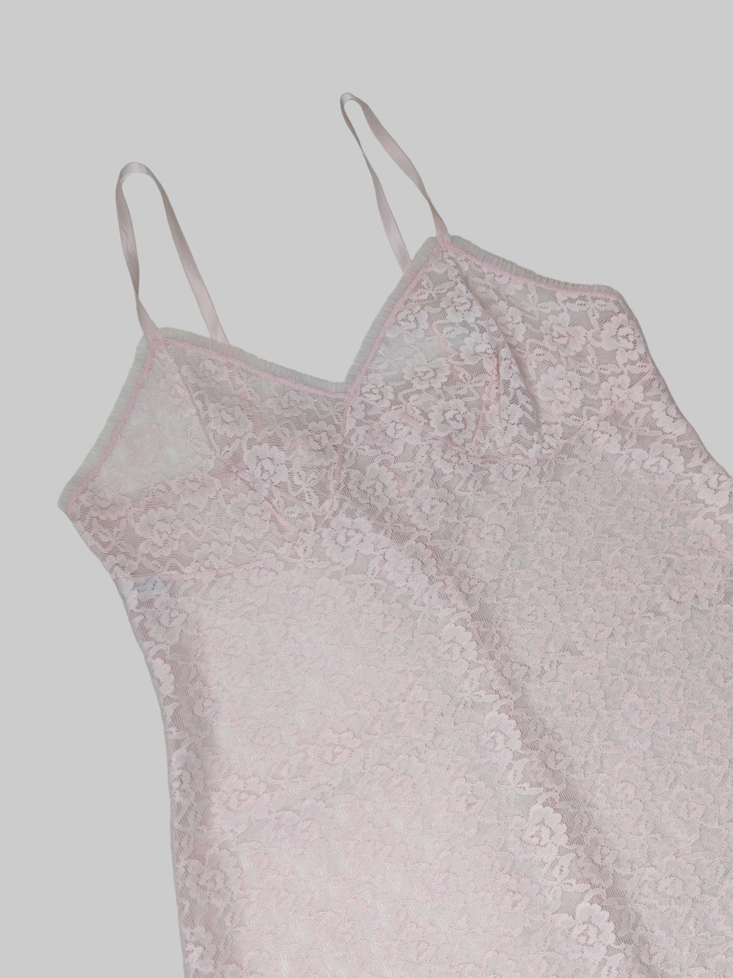 1960s Pink Lace Slip