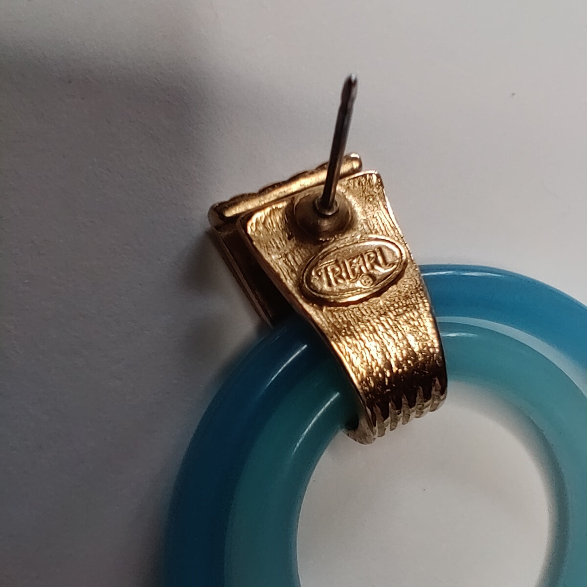 Trifari 1970s Hoop Earings