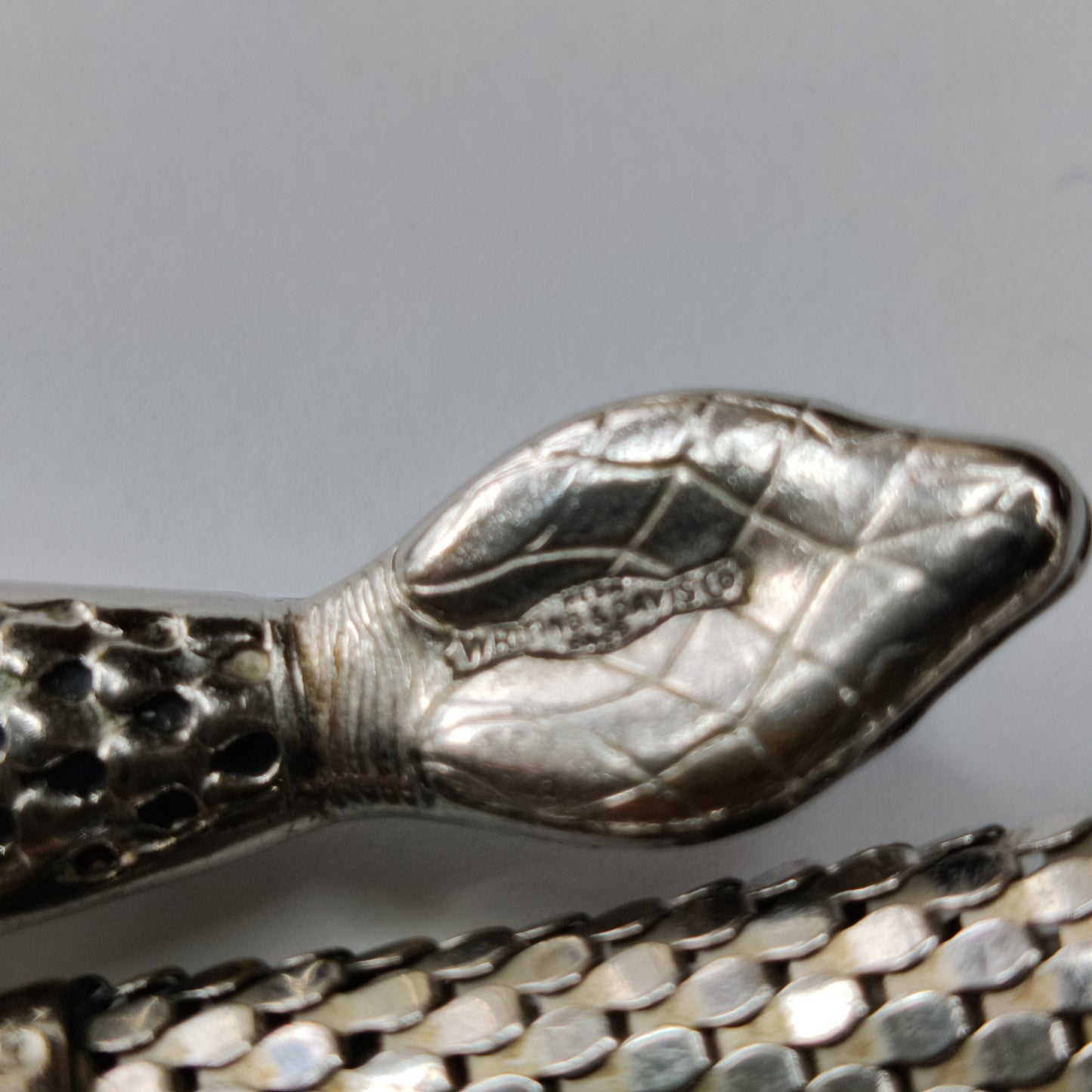 Vintage Whiting and Davis Silver Snake Necklace