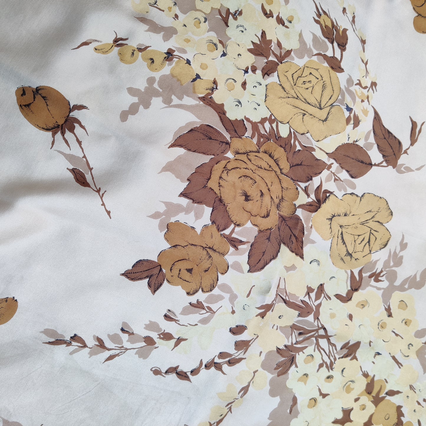 Vintage Italian Silk Floral Scarf