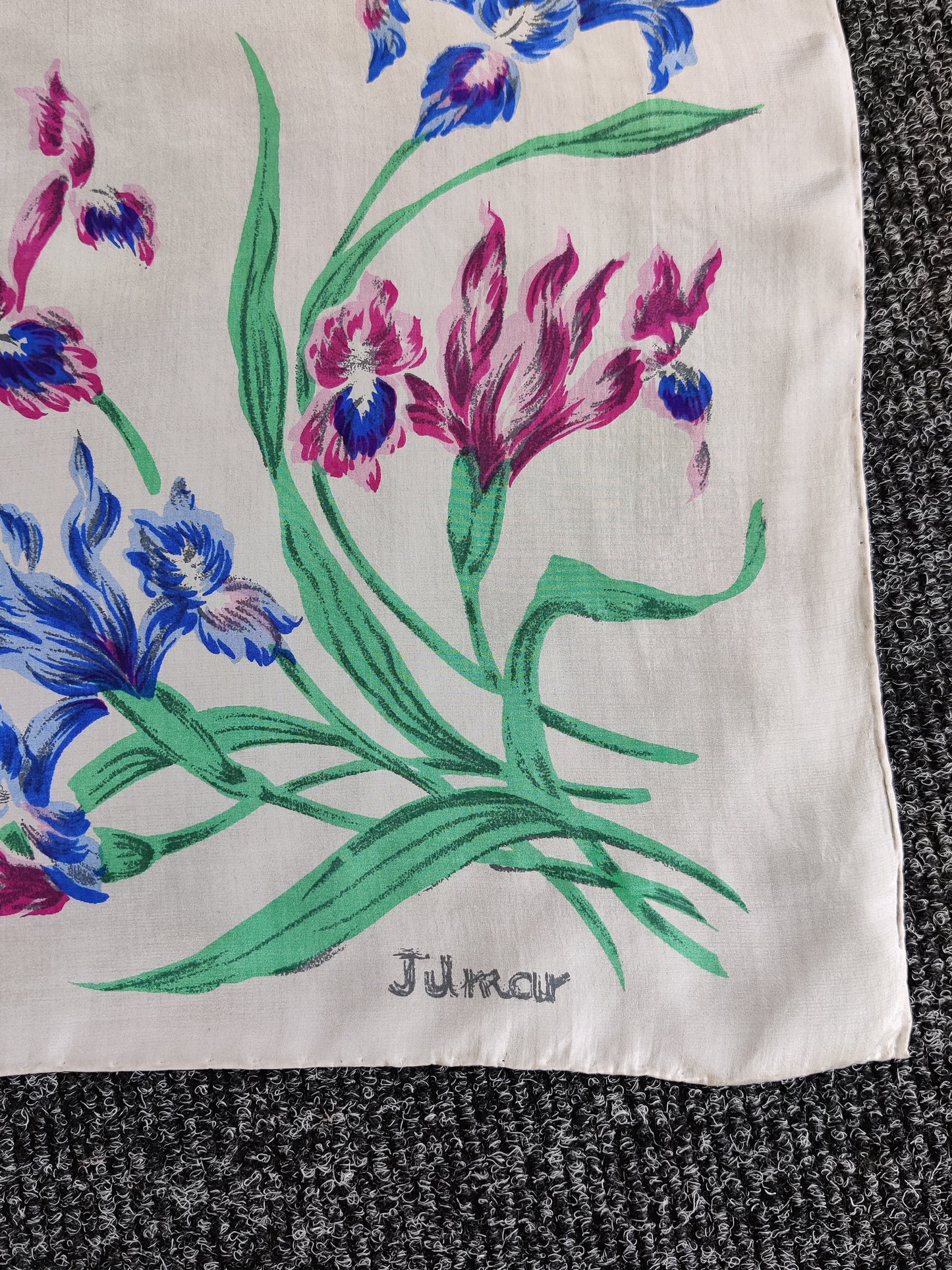 Vintage Silk Floral Scarf