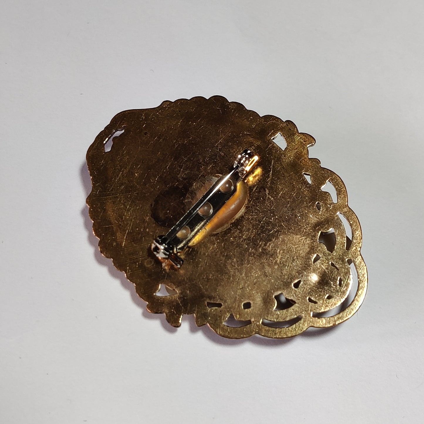 Vintage Framed Mirror Brooch