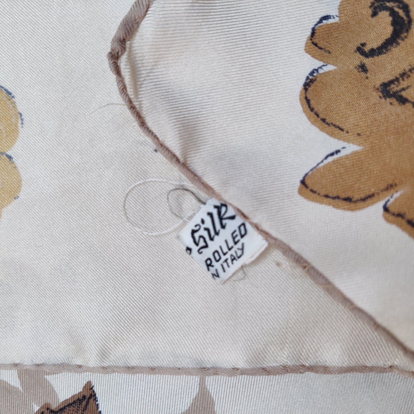 Vintage Italian Silk Floral Scarf