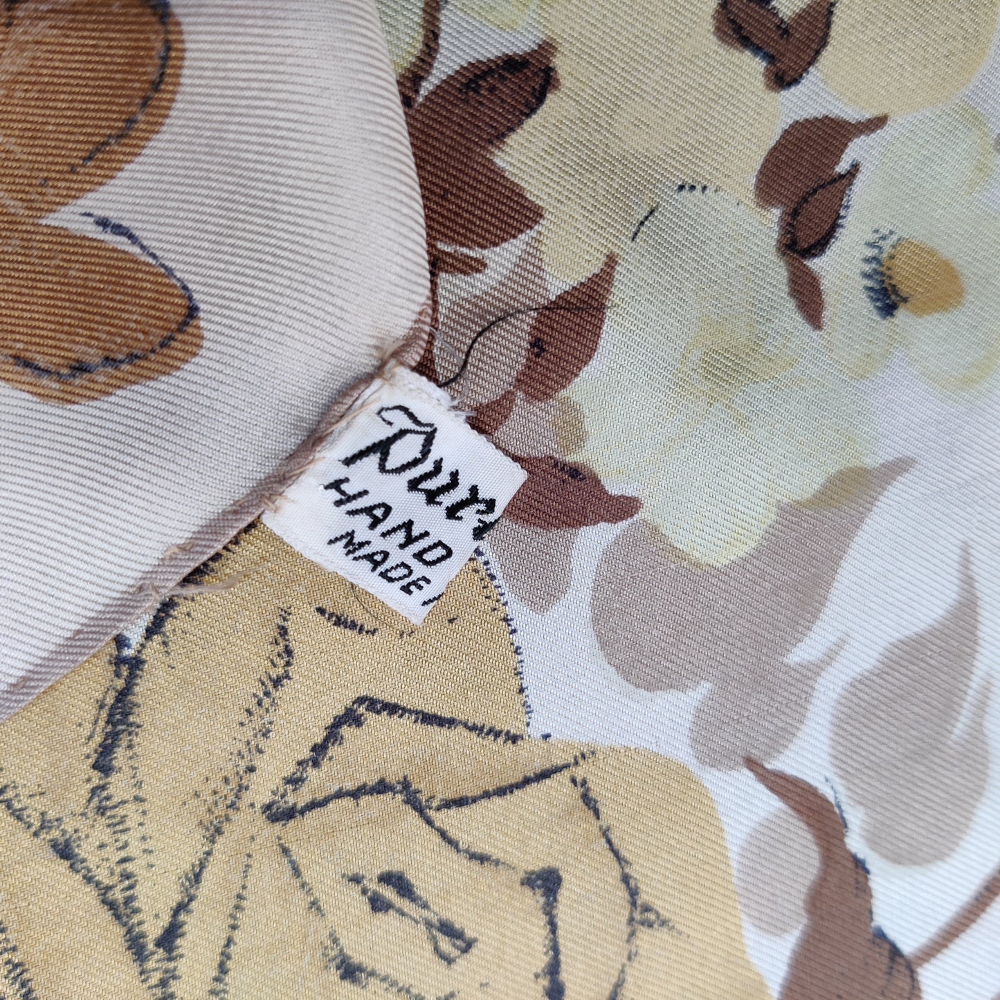 Vintage Italian Silk Floral Scarf