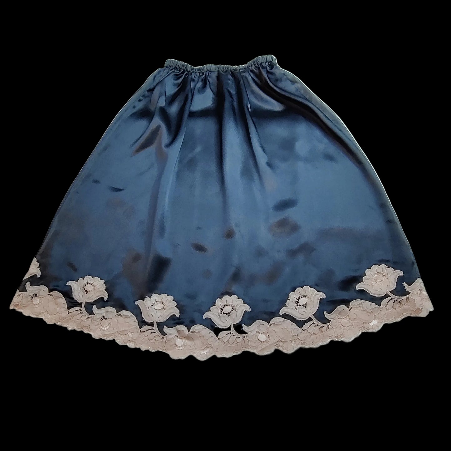 1970s Black Janet Reger Bra, Pants & Waist Slip Set