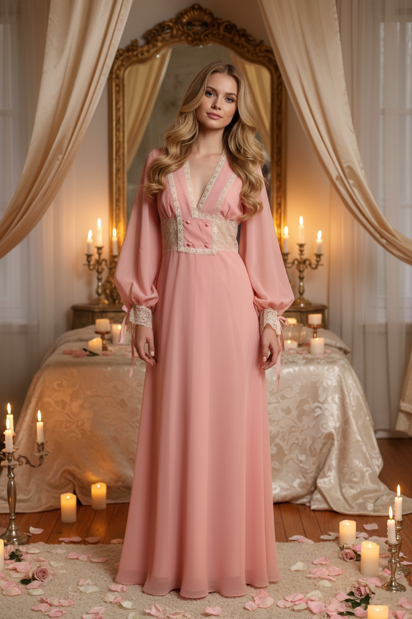 Vintage Janet Reger Nightdress and Gown Set