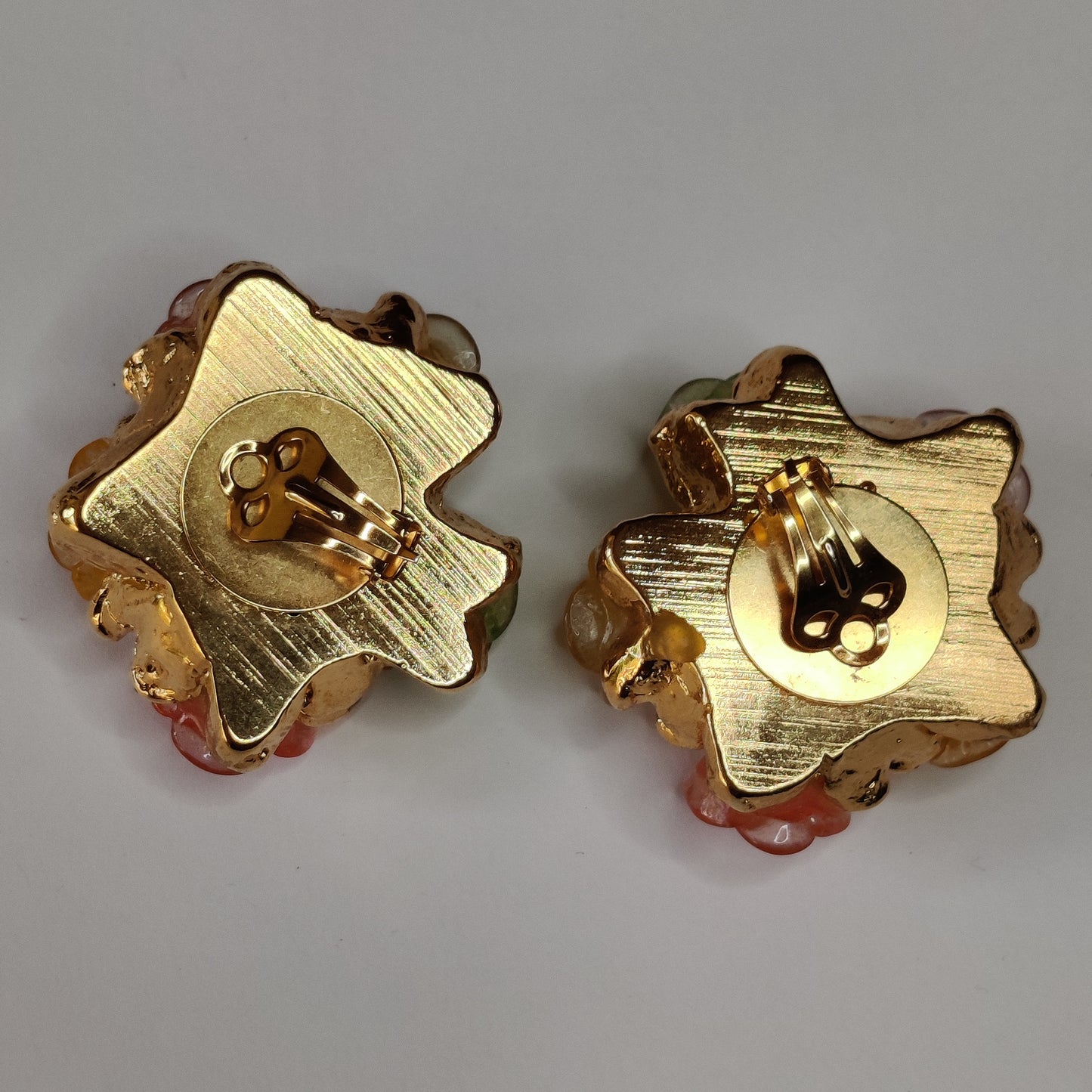 Vintage Floral Clip Earrings