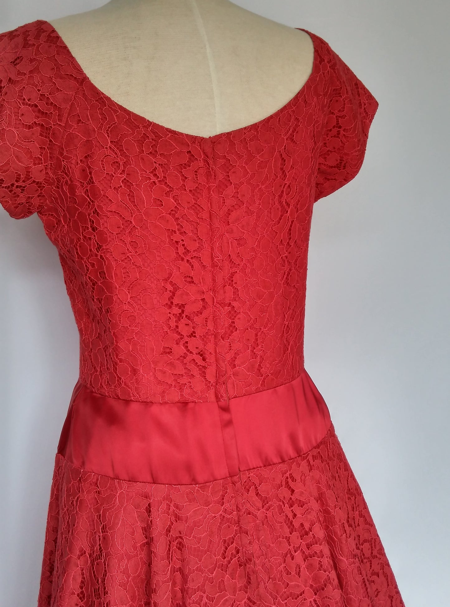 Red Lace Dress 1950s