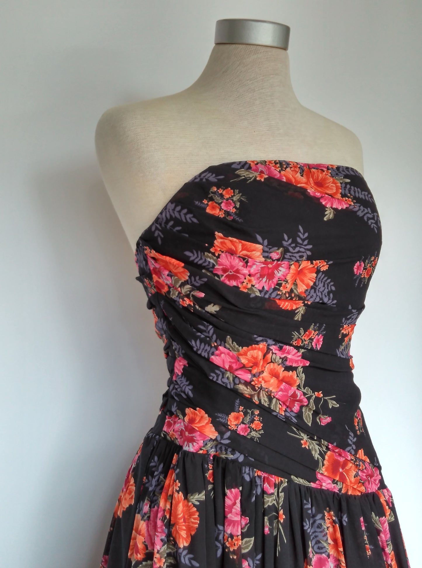 Strapless Floral Dress