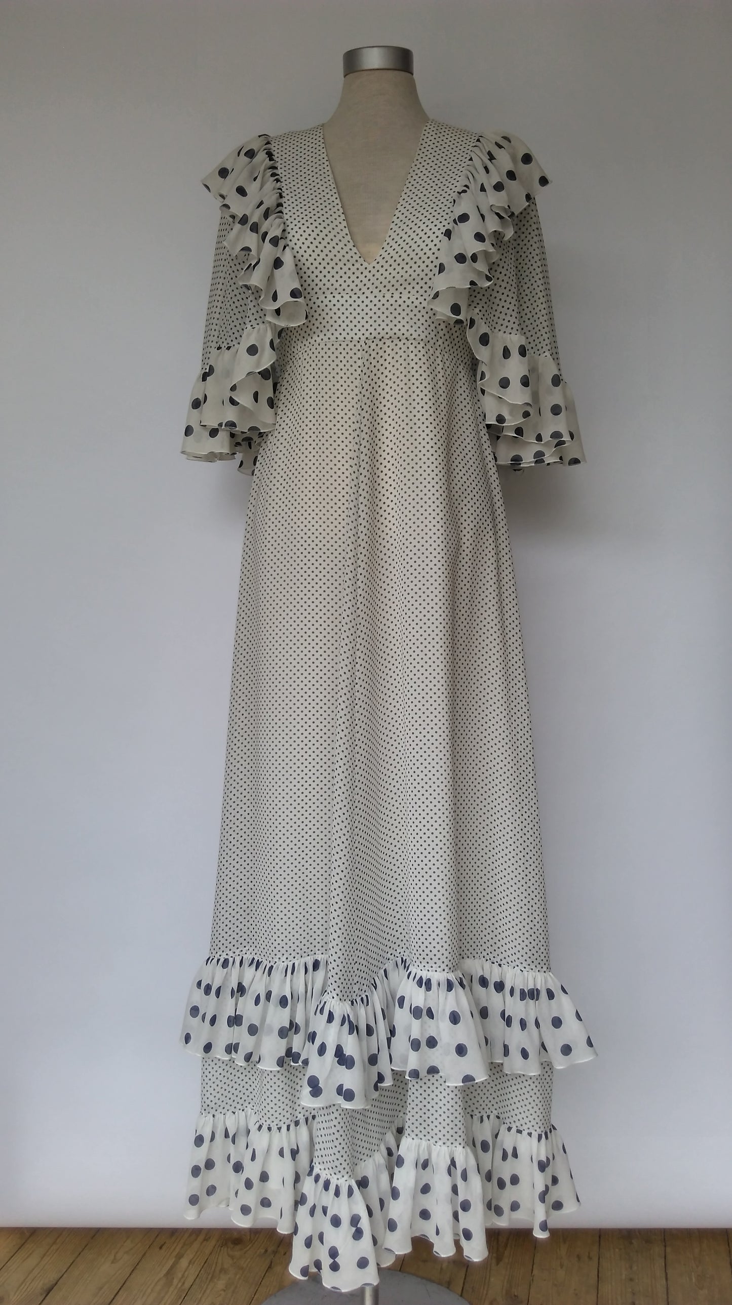 Polka Dot Maxi Dress 1970s