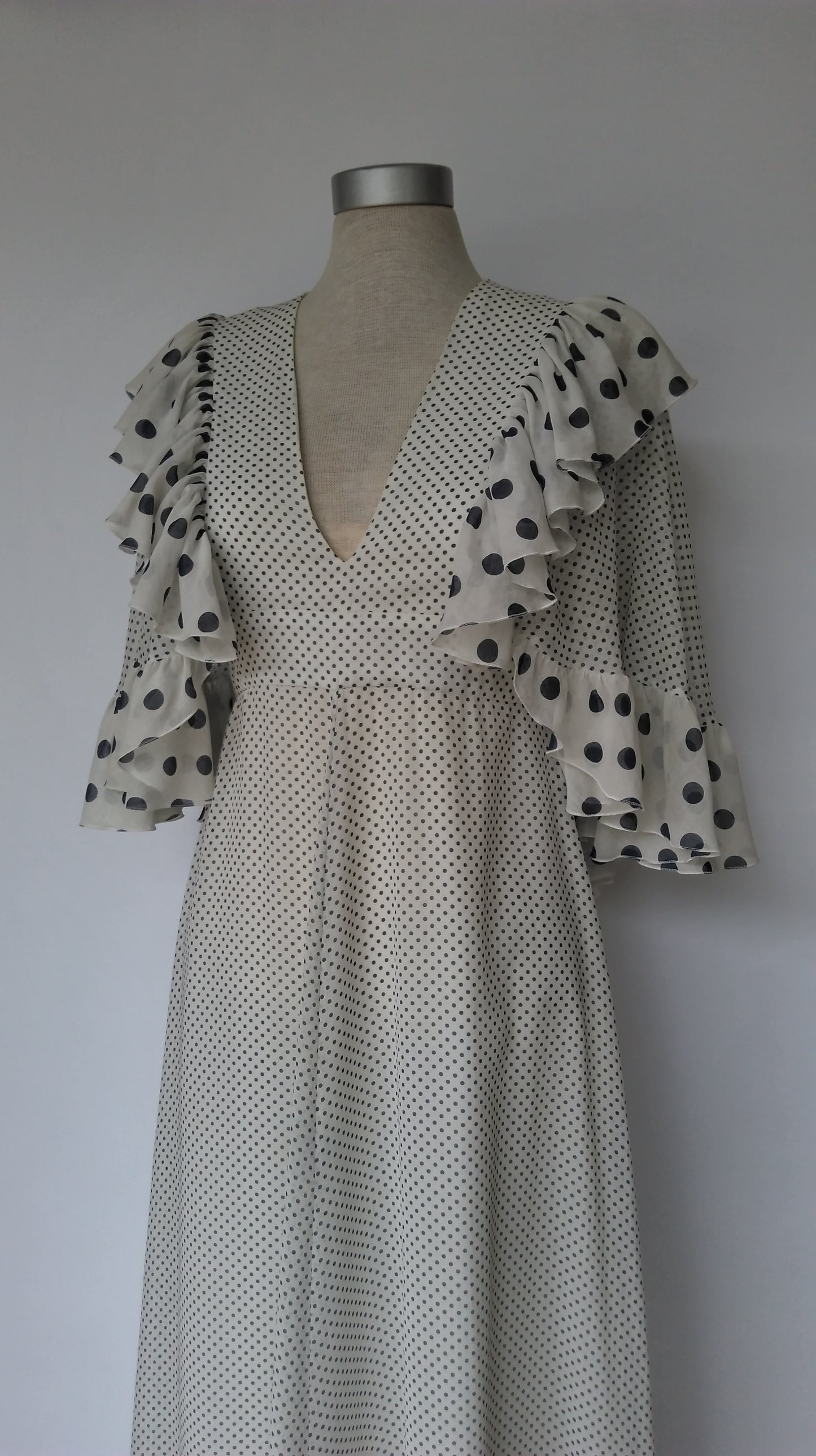 Polka Dot Maxi Dress 1970s