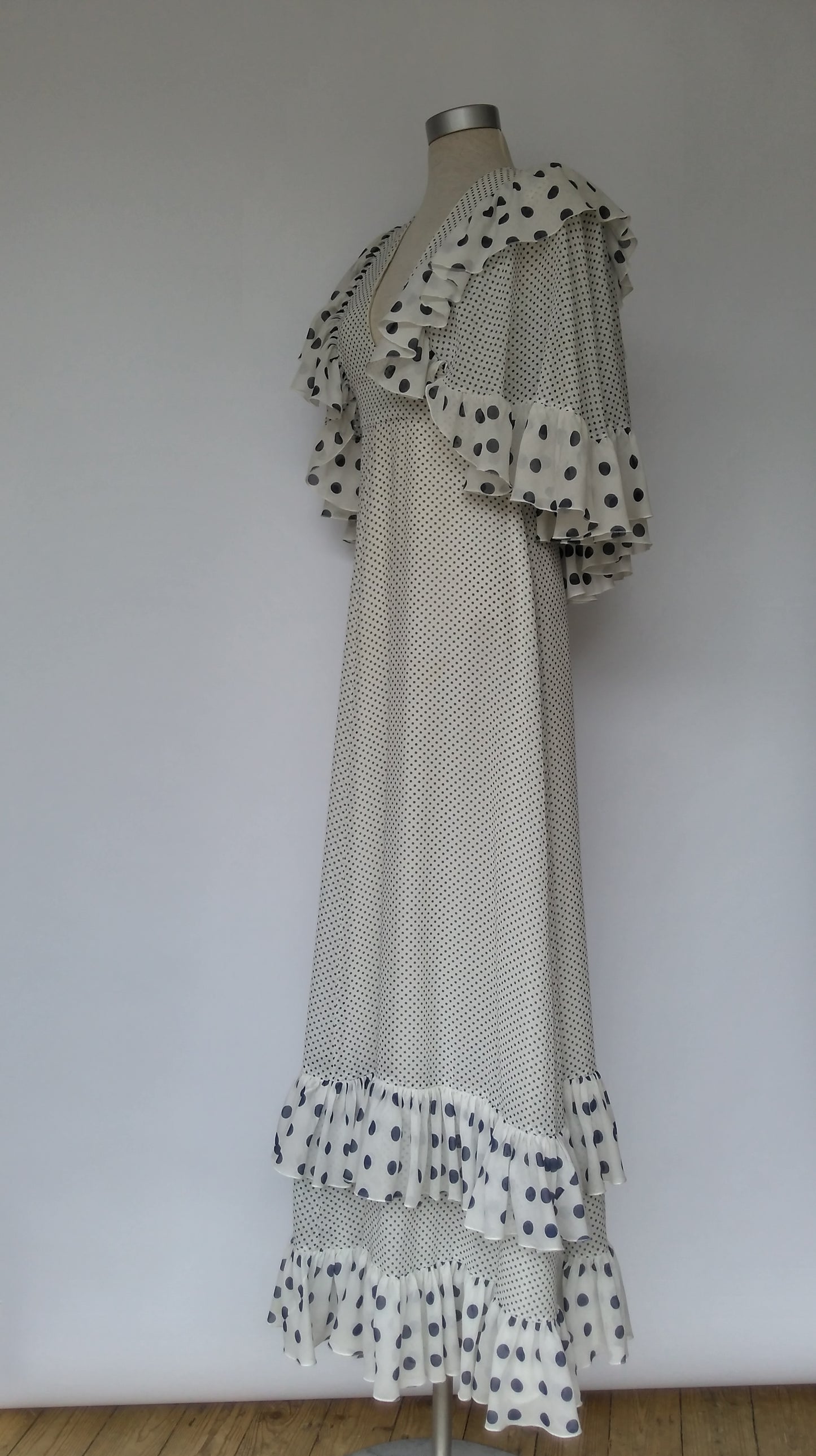 Polka Dot Maxi Dress 1970s