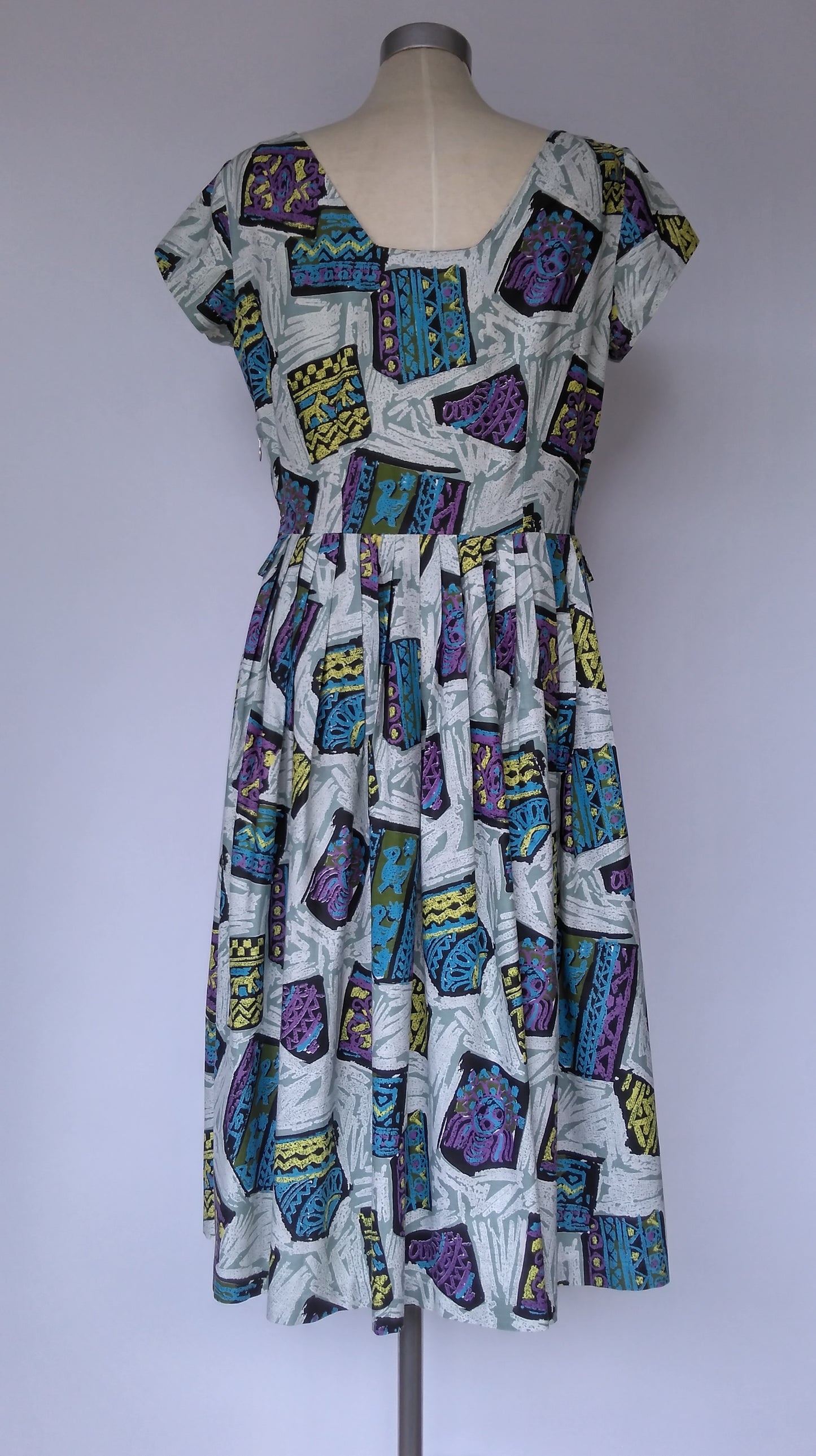 Quirky Print Dress 1950s