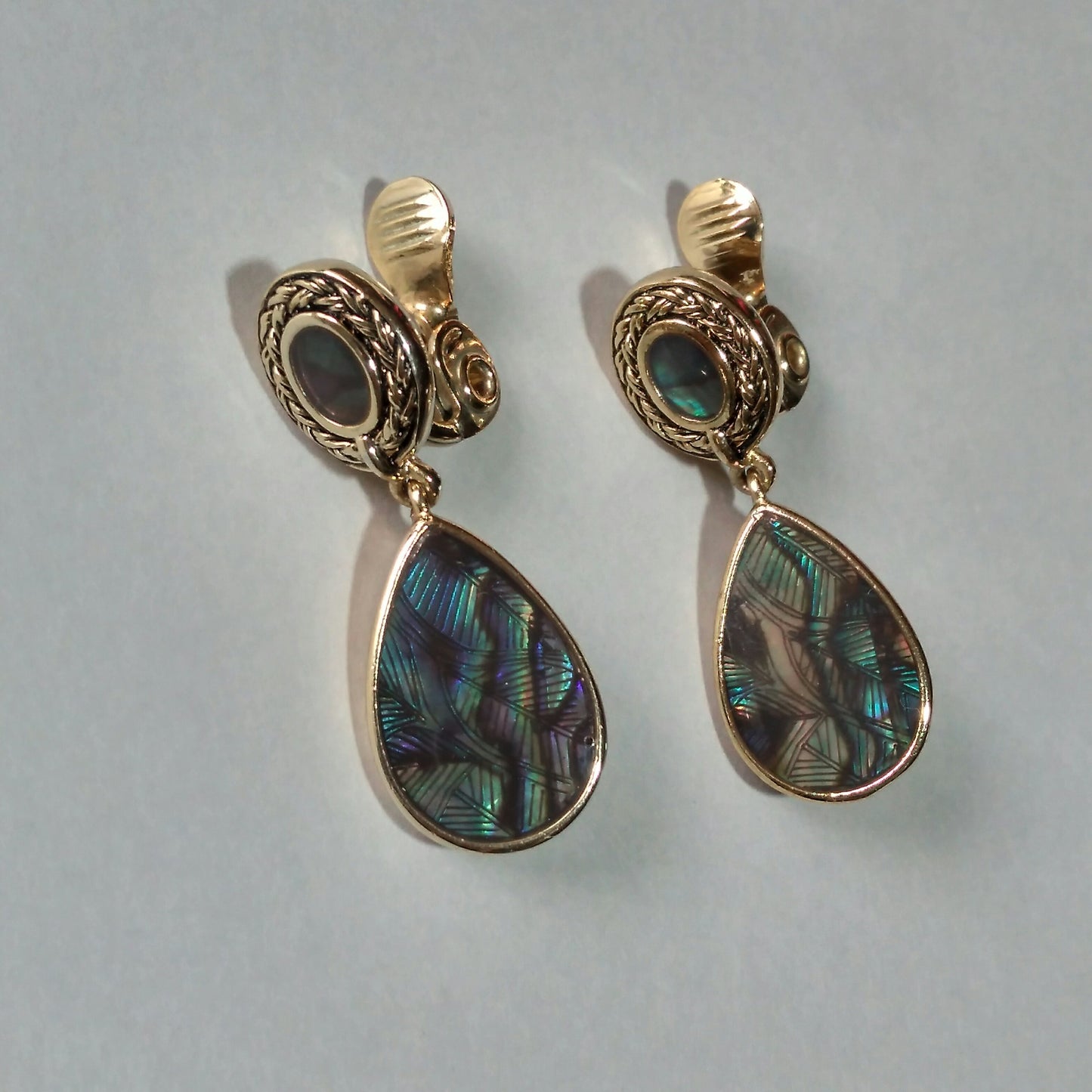 1970s Abalone Earrings