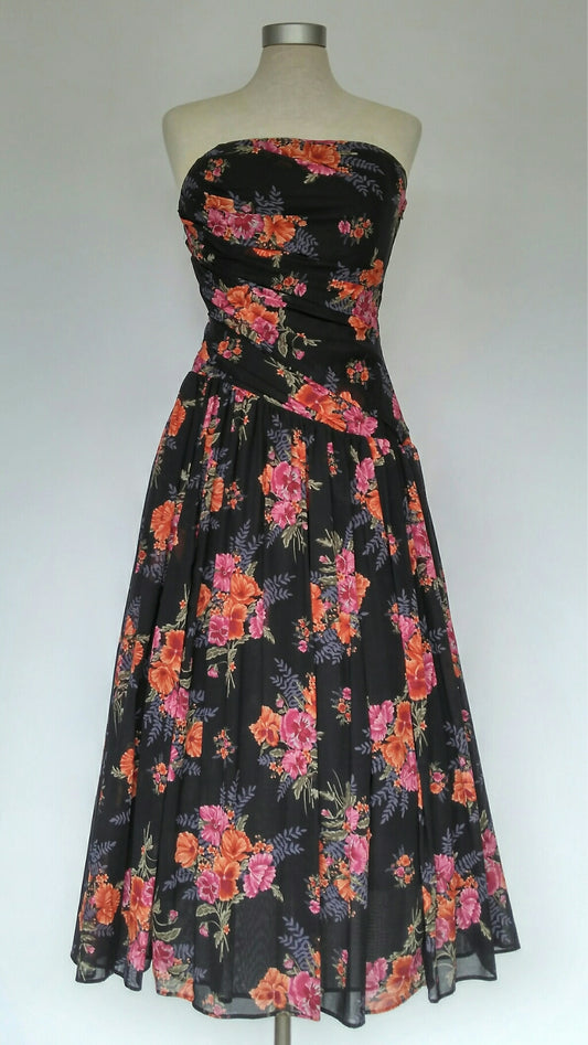 Strapless Floral Dress