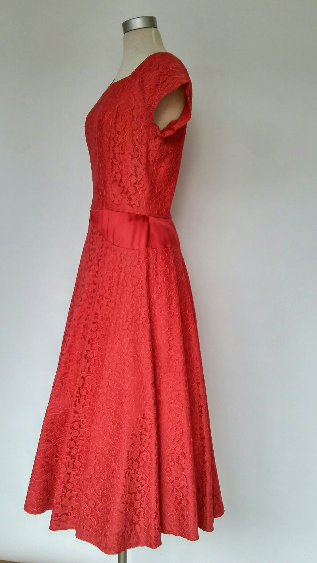 Red Lace Dress 1950s