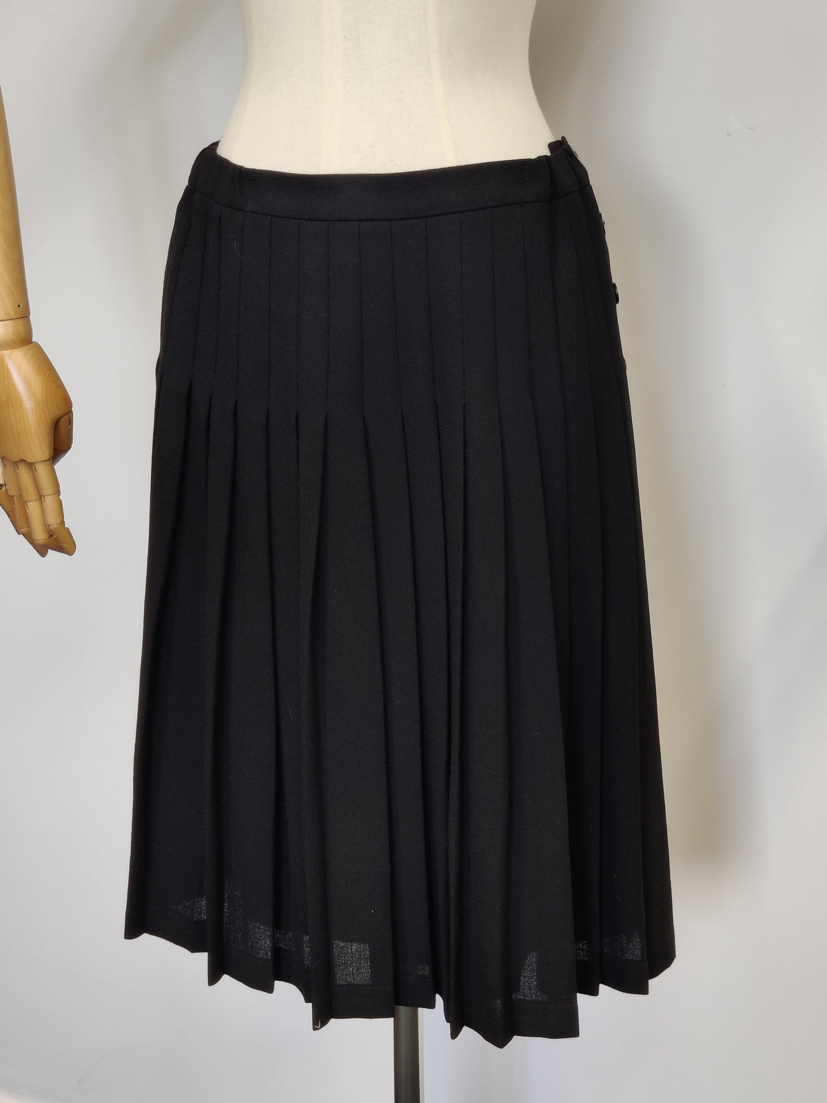 1980s Wool Pleated Skirt by Jaeger