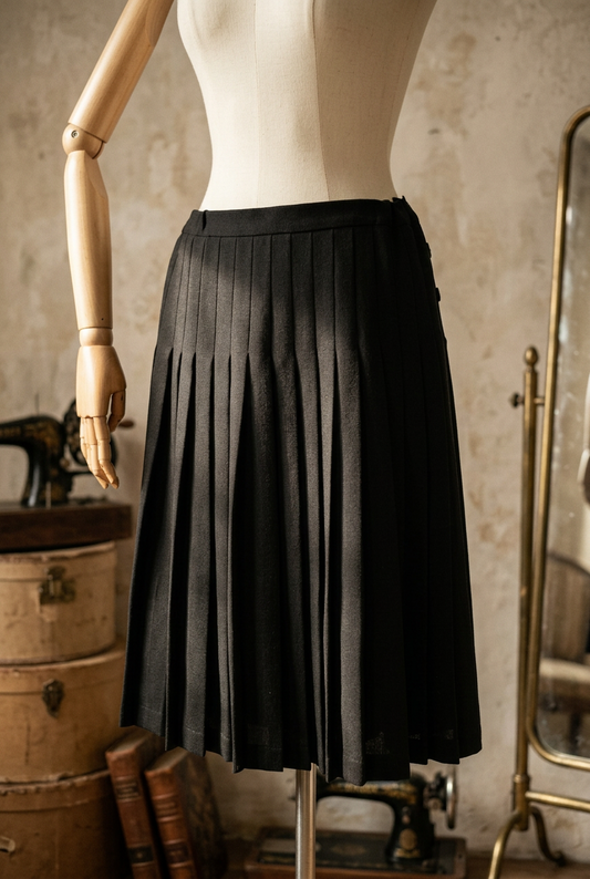 1980s Wool Pleated Skirt by Jaeger