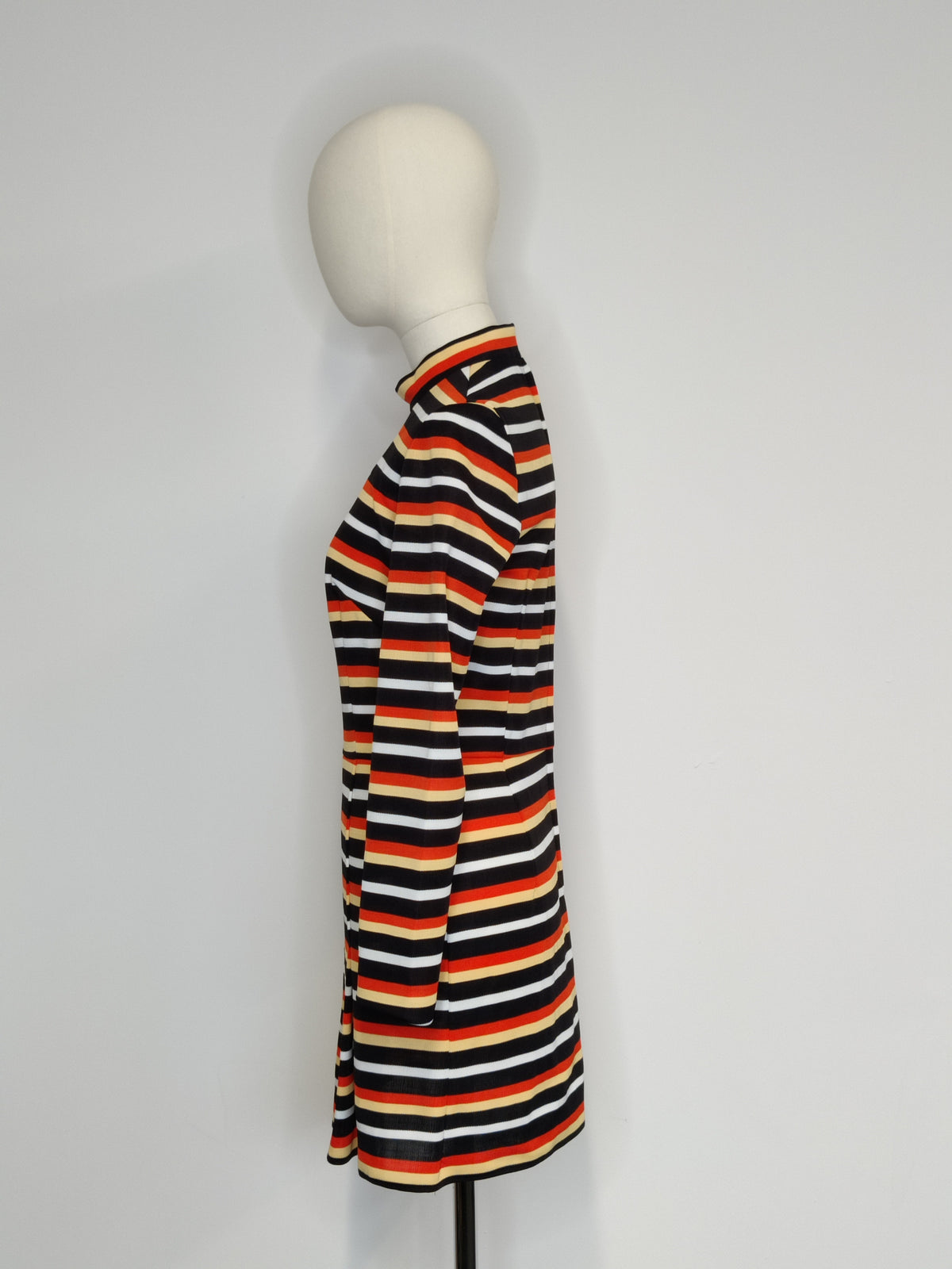 Vintage 1960s Glenard London Striped Mod Mini Dress