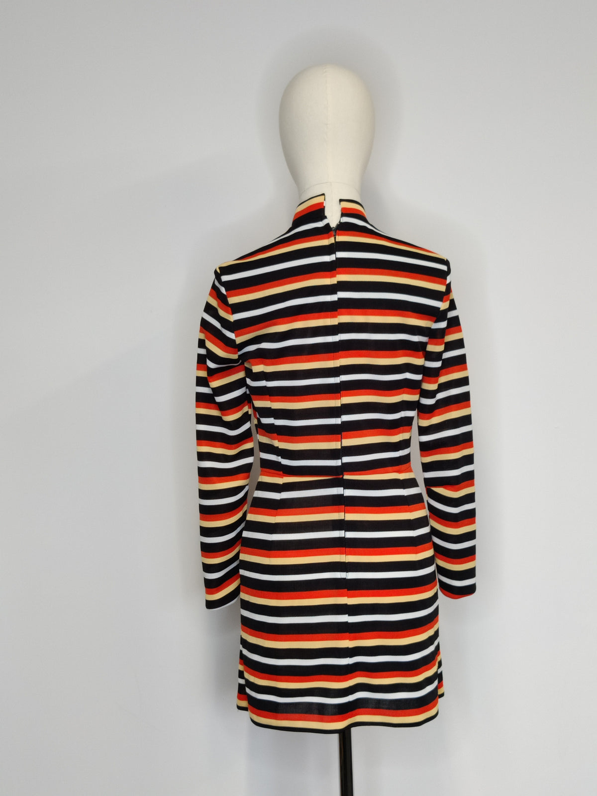 Vintage 1960s Glenard London Striped Mod Mini Dress