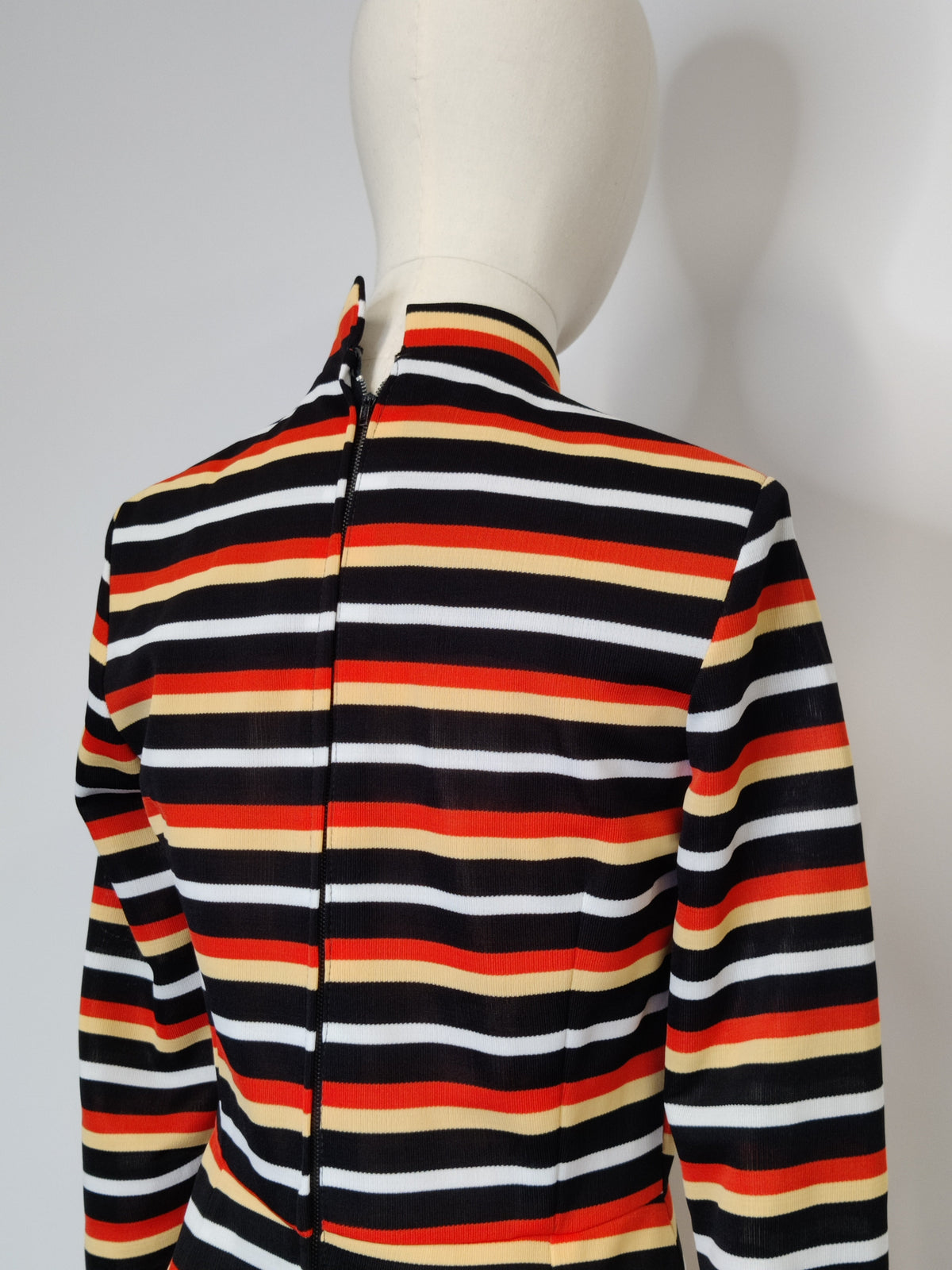 Vintage 1960s Glenard London Striped Mod Mini Dress