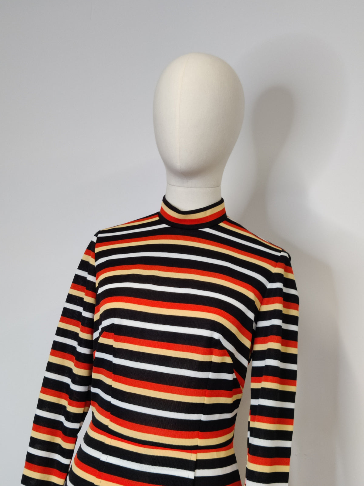 Vintage 1960s Glenard London Striped Mod Mini Dress