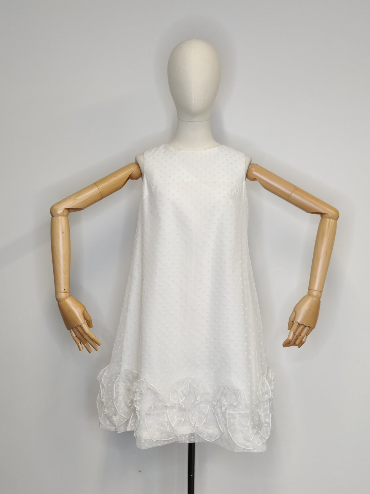 1960s Amanuella by Berkertex Swiss-Dot Ruffle Cocktail Dress