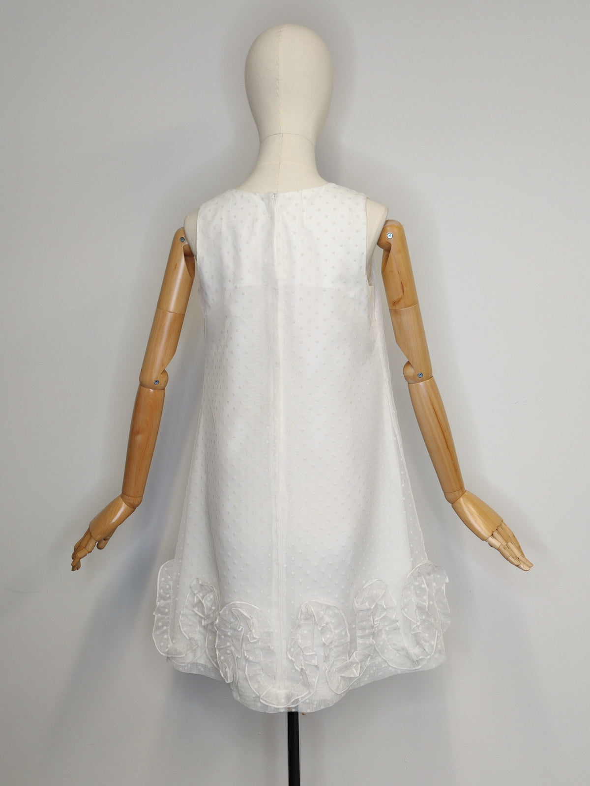 1960s Amanuella by Berkertex Swiss-Dot Ruffle Cocktail Dress