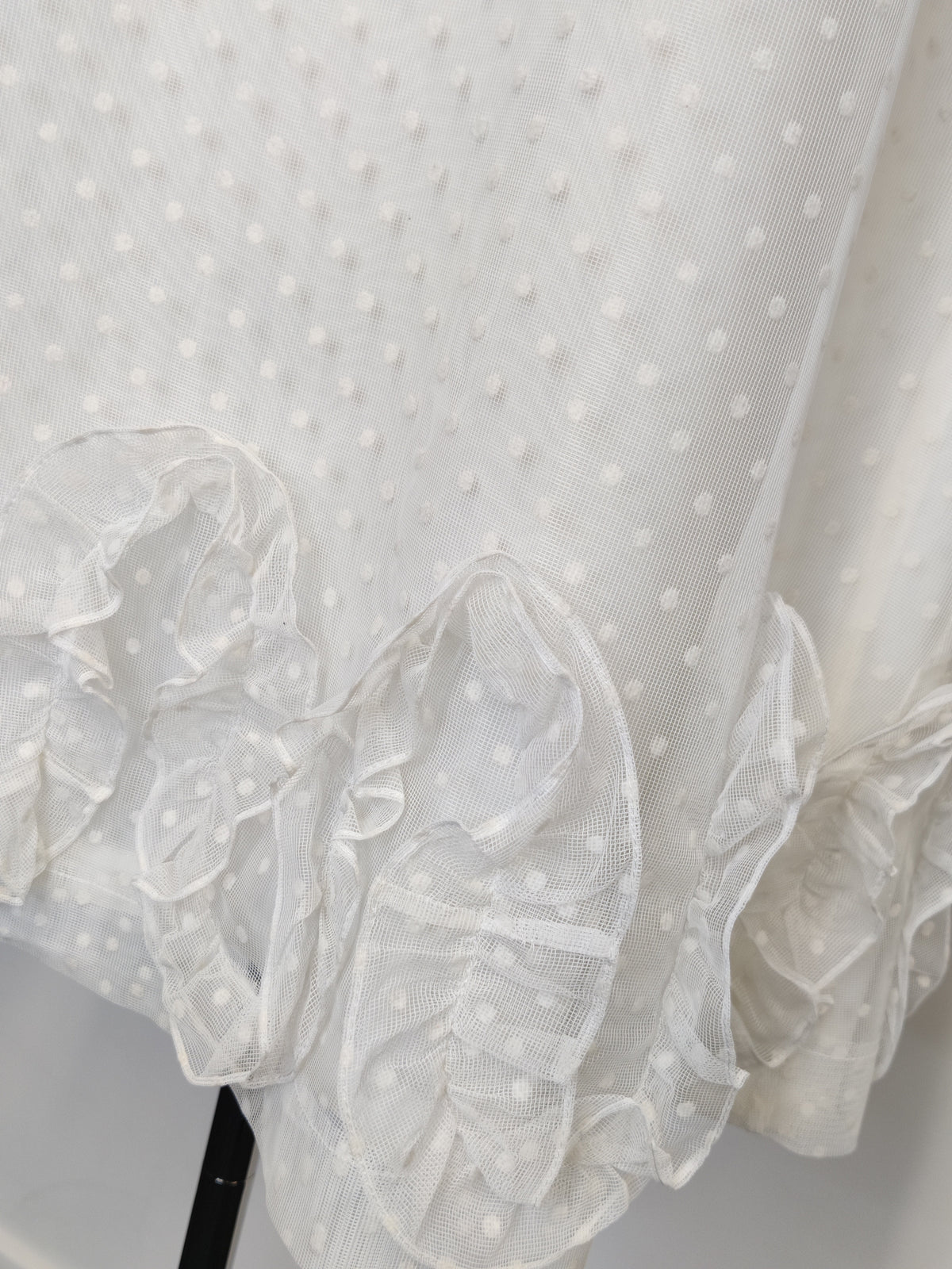 1960s Amanuella by Berkertex Swiss-Dot Ruffle Cocktail Dress