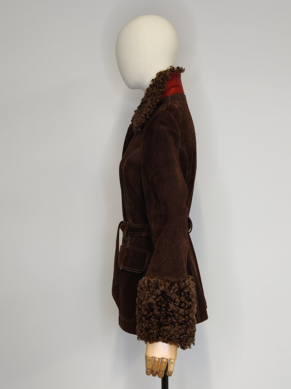 1970s Vintage Chocolate Suede "Penny Lane" Belted Jacket – Made in England by Suede & Leathercraft Ltd