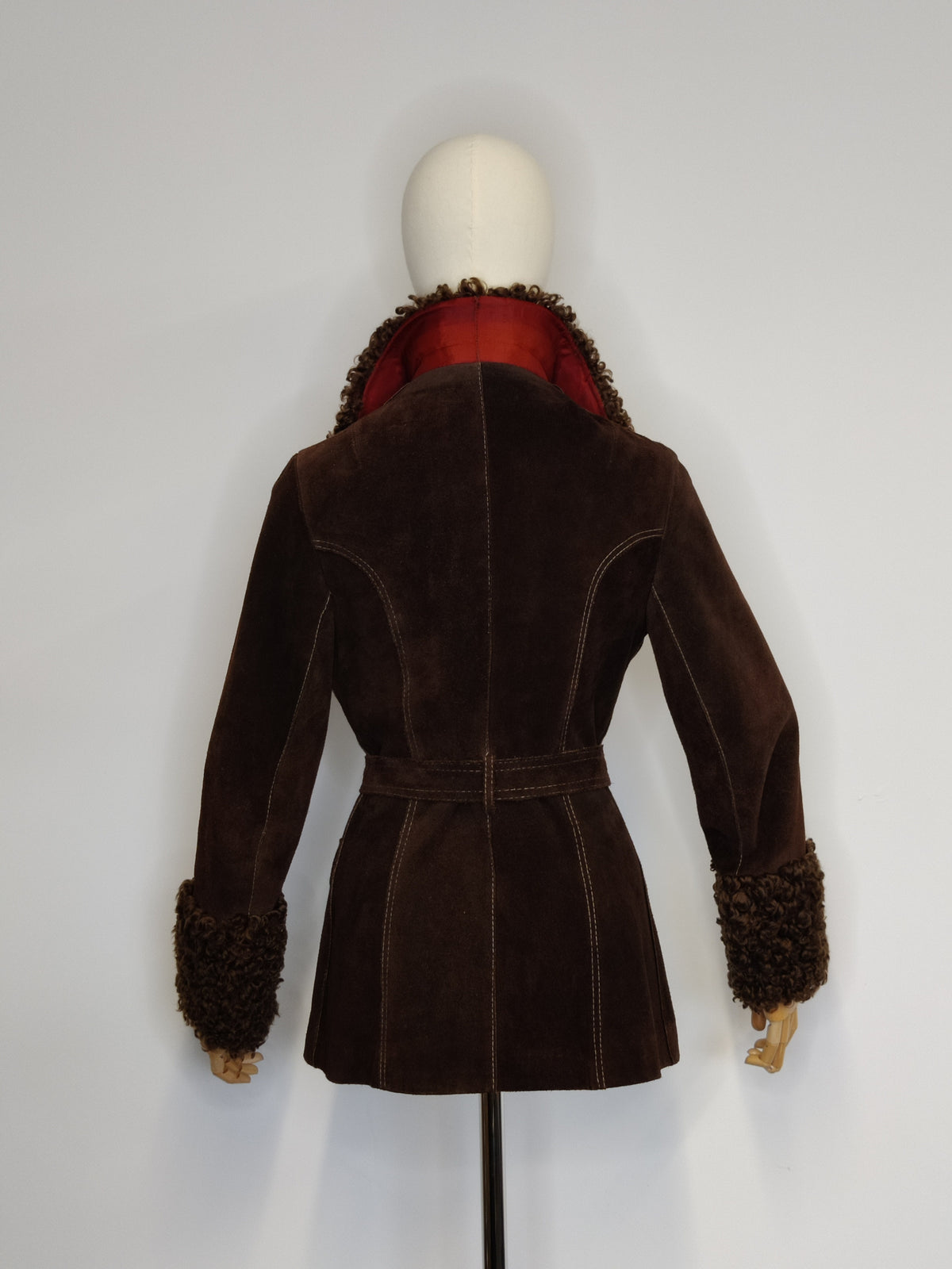 1970s Vintage Chocolate Suede "Penny Lane" Belted Jacket – Made in England by Suede & Leathercraft Ltd