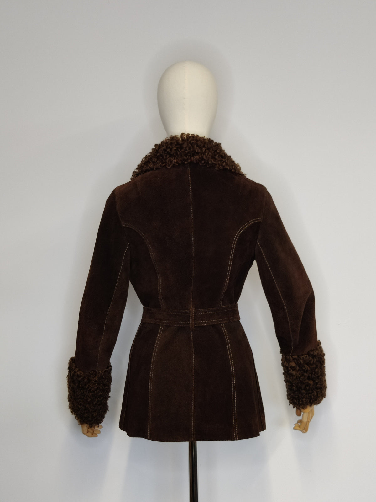 1970s Vintage Chocolate Suede "Penny Lane" Belted Jacket – Made in England by Suede & Leathercraft Ltd