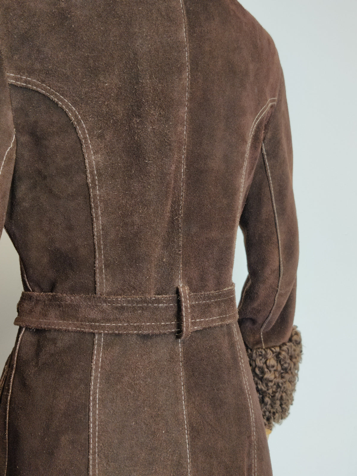 1970s Vintage Chocolate Suede "Penny Lane" Belted Jacket – Made in England by Suede & Leathercraft Ltd