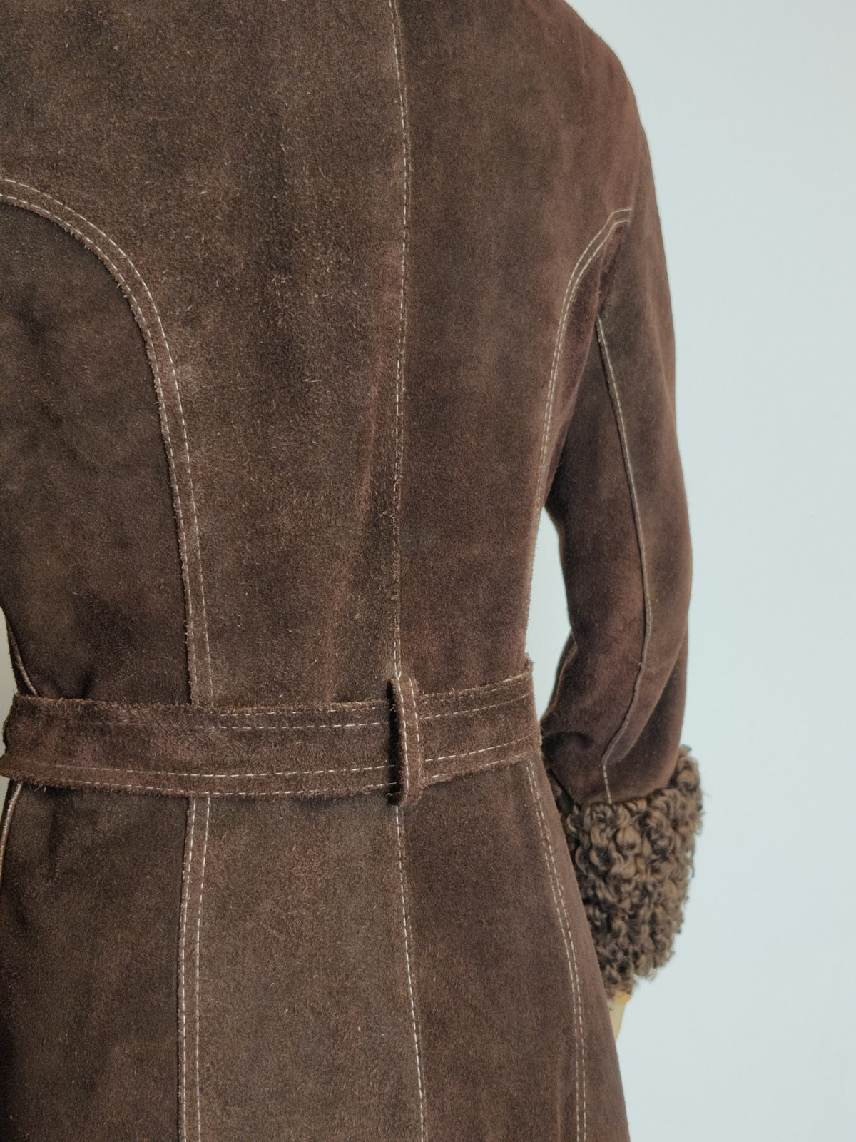 1970s Vintage Chocolate Suede "Penny Lane" Belted Jacket – Made in England by Suede & Leathercraft Ltd